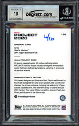 Ichiro Suzuki Autographed Topps Project 2020 Matt Taylor Card #196 Seattle Mariners Auto Grade Gem Mint 10 Lime Green #/10 Beckett BAS Stock #200998