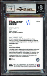 Ichiro Suzuki Autographed Topps Project 2020 Fucci Card #243 Seattle Mariners Auto Grade Gem Mint 10 "01 ROY/MVP" Blue #1/1 Beckett BAS #13713099