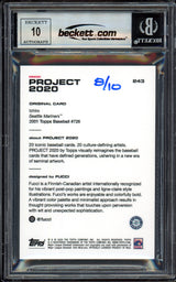 Ichiro Suzuki Autographed Topps Project 2020 Fucci Card #243 Seattle Mariners Auto Grade Gem Mint 10 Blue #/10 Beckett BAS Stock #201008