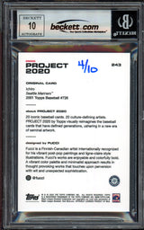 Ichiro Suzuki Autographed Topps Project 2020 Fucci Card #243 Seattle Mariners Auto Grade Gem Mint 10 Lime Green #/10 Beckett BAS Stock #201009