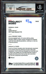 Ichiro Suzuki Autographed Topps Project 2020 Fucci Card #243 Seattle Mariners Auto Grade Gem Mint 10 Teal #5/10 Beckett BAS #13713089