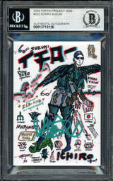 Ichiro Suzuki Autographed Topps Project 2020 Gregory Siff Card #252 Seattle Mariners Auto Grade Gem Mint 10 Teal #/10 Beckett BAS Stock #201016