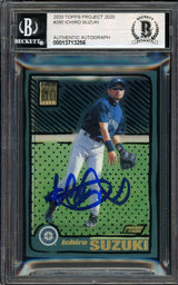 Ichiro Suzuki Autographed Topps Project 2020 Joshua Vides Card #280 Seattle Mariners Auto Grade Gem Mint 10 Blue #/10 Beckett BAS Stock #201025