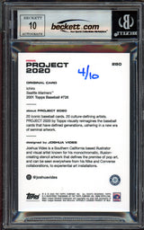 Ichiro Suzuki Autographed Topps Project 2020 Joshua Vides Card #280 Seattle Mariners Auto Grade Gem Mint 10 Blue #/10 Beckett BAS Stock #201025