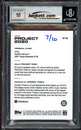 Ichiro Suzuki Autographed Topps Project 2020 Andrew Thiele Card #319 Seattle Mariners Auto Grade Gem Mint 10 Silver #/10 Beckett BAS Stock #201047