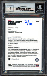 Ichiro Suzuki Autographed Topps Project 2020 Don C Card #395 Seattle Mariners Auto Grade Gem Mint 10 Blue #/10 Beckett BAS Stock #201056