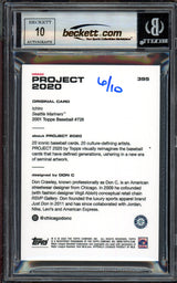 Ichiro Suzuki Autographed Topps Project 2020 Don C Card #395 Seattle Mariners Auto Grade Gem Mint 10 Lime Green #/10 Beckett BAS Stock #201057