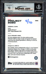 Ichiro Suzuki Autographed Topps Project 2020 Don C Card #395 Seattle Mariners Auto Grade Gem Mint 10 Black #/10 Beckett BAS Stock #201058