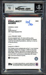 Ichiro Suzuki Autographed Topps Project 2020 Don C Card #395 Seattle Mariners Auto Grade Gem Mint 10 Gold #10/10 Beckett BAS #13713621