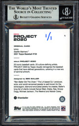 Ichiro Suzuki Autographed Topps Project 2020 Ben Baller Card #1 Seattle Mariners "4367 Hits" Silver #1/1 Beckett BAS #13713740