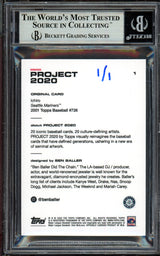 Ichiro Suzuki Autographed Topps Project 2020 Ben Baller Card #1 Seattle Mariners "3089 Hits" Silver #1/1 Beckett BAS #13713741