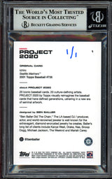 Ichiro Suzuki Autographed Topps Project 2020 Ben Baller Card #1 Seattle Mariners "04 262" Silver #1/1 Beckett BAS #13713733