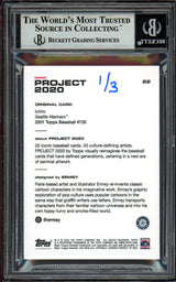 Ichiro Suzuki Autographed Topps Project 2020 Ermsy Card #22 Seattle Mariners Gold #1/3 Beckett BAS #13713748