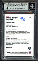 Ichiro Suzuki Autographed Topps Project 2020 Naturel Card #130 Seattle Mariners Lime Green #4/5 Beckett BAS #13713792
