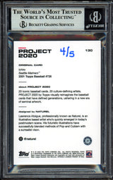 Ichiro Suzuki Autographed Topps Project 2020 Naturel Card #130 Seattle Mariners Gold #/5 Beckett BAS Stock #201100
