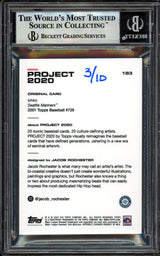 Ichiro Suzuki Autographed Topps Project 2020 Jacob Rochester Card #183 Seattle Mariners Gold #3/10 Beckett BAS #13714096
