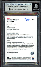 Ichiro Suzuki Autographed Topps Project 2020 Jacob Rochester Card #183 Seattle Mariners Silver #/10 Beckett BAS Stock #201113