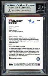 Ichiro Suzuki Autographed Topps Project 2020 Matt Taylor Card #196 Seattle Mariners Silver #/10 Beckett BAS Stock #201122
