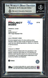 Ichiro Suzuki Autographed Topps Project 2020 Efdot Card #215 Seattle Mariners Silver #/10 Beckett BAS Stock #201124
