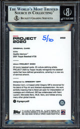 Ichiro Suzuki Autographed Topps Project 2020 Gregory Siff Card #252 Seattle Mariners Black #5/10 Beckett BAS #13714255