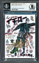 Ichiro Suzuki Autographed Topps Project 2020 Gregory Siff Card #252 Seattle Mariners Gold #/10 Beckett BAS Stock #201129