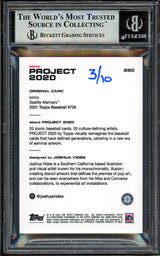Ichiro Suzuki Autographed Topps Project 2020 Joshua Vides Card #280 Seattle Mariners Black #/10 Beckett BAS Stock #201134