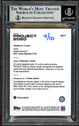 Ichiro Suzuki Autographed Topps Project 2020 Tyson Beck Card #307 Seattle Mariners Black #4/10 Beckett BAS #13714177
