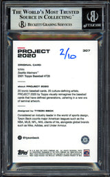 Ichiro Suzuki Autographed Topps Project 2020 Tyson Beck Card #307 Seattle Mariners Black #2/10 Beckett BAS #13714171