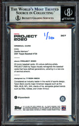 Ichiro Suzuki Autographed Topps Project 2020 Tyson Beck Card #307 Seattle Mariners Black #1/10 Beckett BAS #13714170