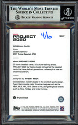 Ichiro Suzuki Autographed Topps Project 2020 Tyson Beck Card #307 Seattle Mariners Gold #/10 Beckett BAS Stock #201141