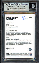 Ichiro Suzuki Autographed Topps Project 2020 Tyson Beck Card #307 Seattle Mariners Silver #/10 Beckett BAS Stock #201142