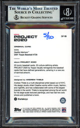 Ichiro Suzuki Autographed Topps Project 2020 Andrew Thiele Card #319 Seattle Mariners Gold #5/10 Beckett BAS #13713874