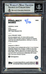 Ichiro Suzuki Autographed Topps Project 2020 Don C Card #395 Seattle Mariners Gold #/10 Beckett BAS Stock #201152