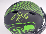 Tyler Lockett Autographed Seattle Seahawks Eclipse Black Speed Mini Helmet MCS Holo Stock #200481
