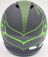 Tyler Lockett Autographed Seattle Seahawks Eclipse Black Speed Mini Helmet MCS Holo Stock #200481