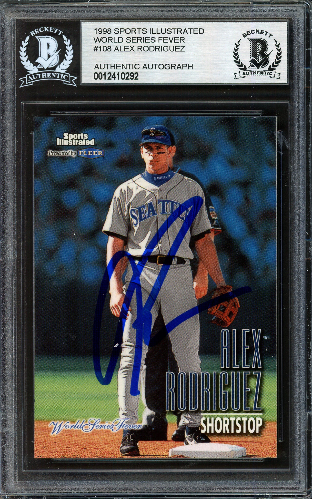 Alex Rodriguez Autographed 1998 Fleer Sports Illustrated Card #108 Seattle Mariners Beckett BAS #12410292