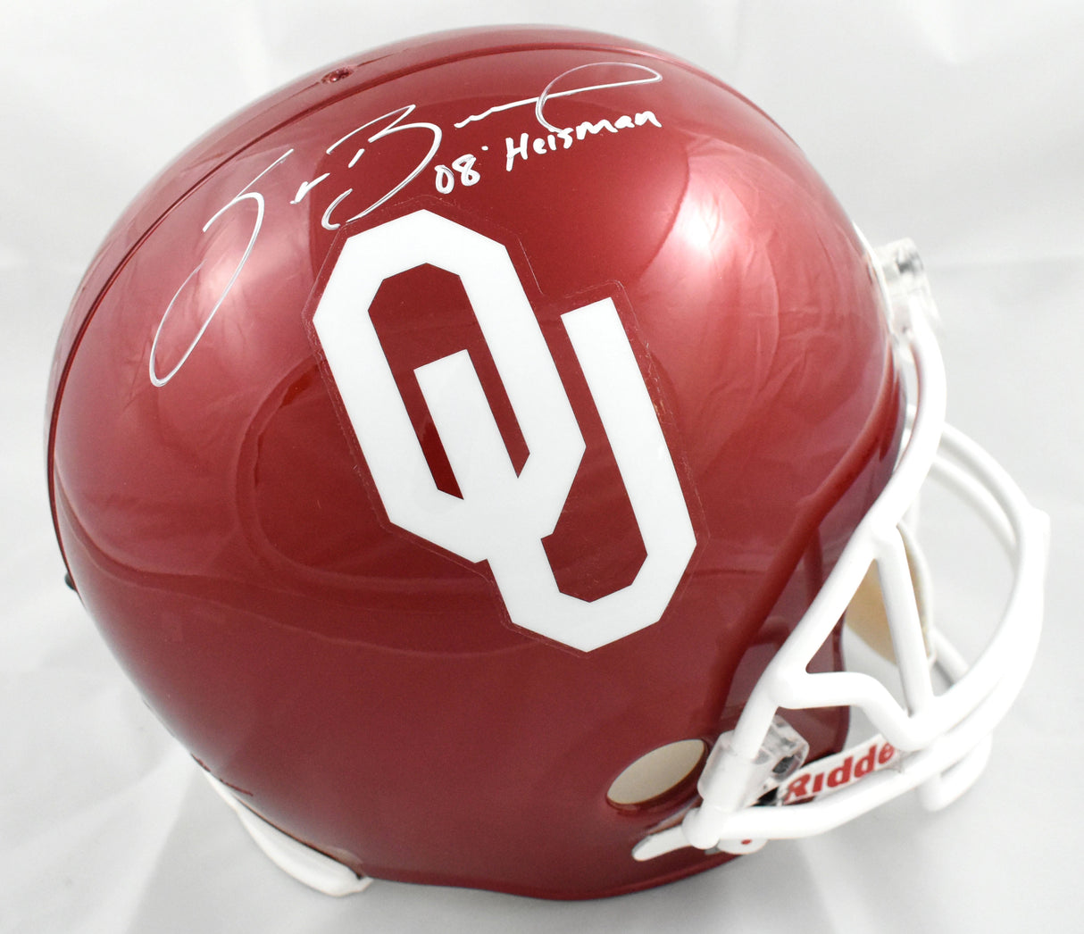 Sam Bradford Autographed Oklahoma Sooners F/S Speed Helmet - Beckett W