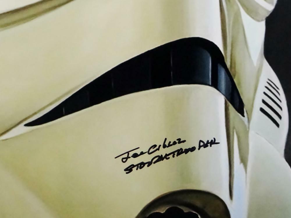 Joe Gibson Autographed 11x14 Mask Close Up Photo w/ Stormtrooper-JSA Auth *Black