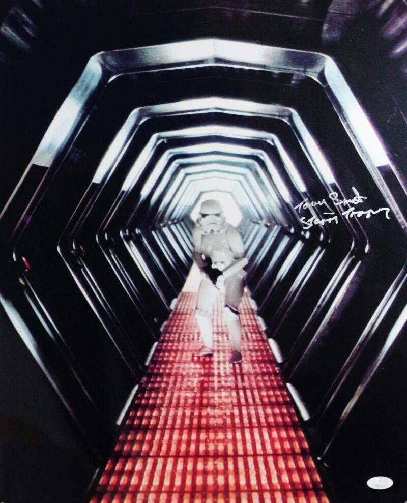 Tony Smart Autographed Hallway 16x20 Photo w/ Stormtrooper - JSA Auth *Silver