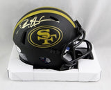 Deion Sanders Signed SF 49ers Eclipse Speed Mini Helmet - Beckett W Auth *Gold