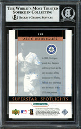 Alex Rodriguez Autographed 2002 Upper Deck Ovation Card #112 Texas Rangers Beckett BAS #12410414