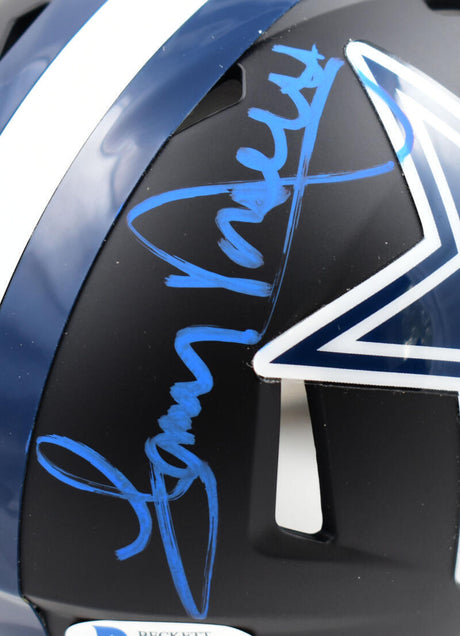 Tony Dorsett Signed Dallas Cowboys Flat Black Mini Helmet WB52885- Beckett W