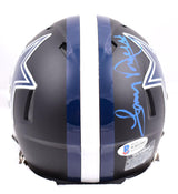 Tony Dorsett Signed Dallas Cowboys Flat Black Mini Helmet WB52885- Beckett W