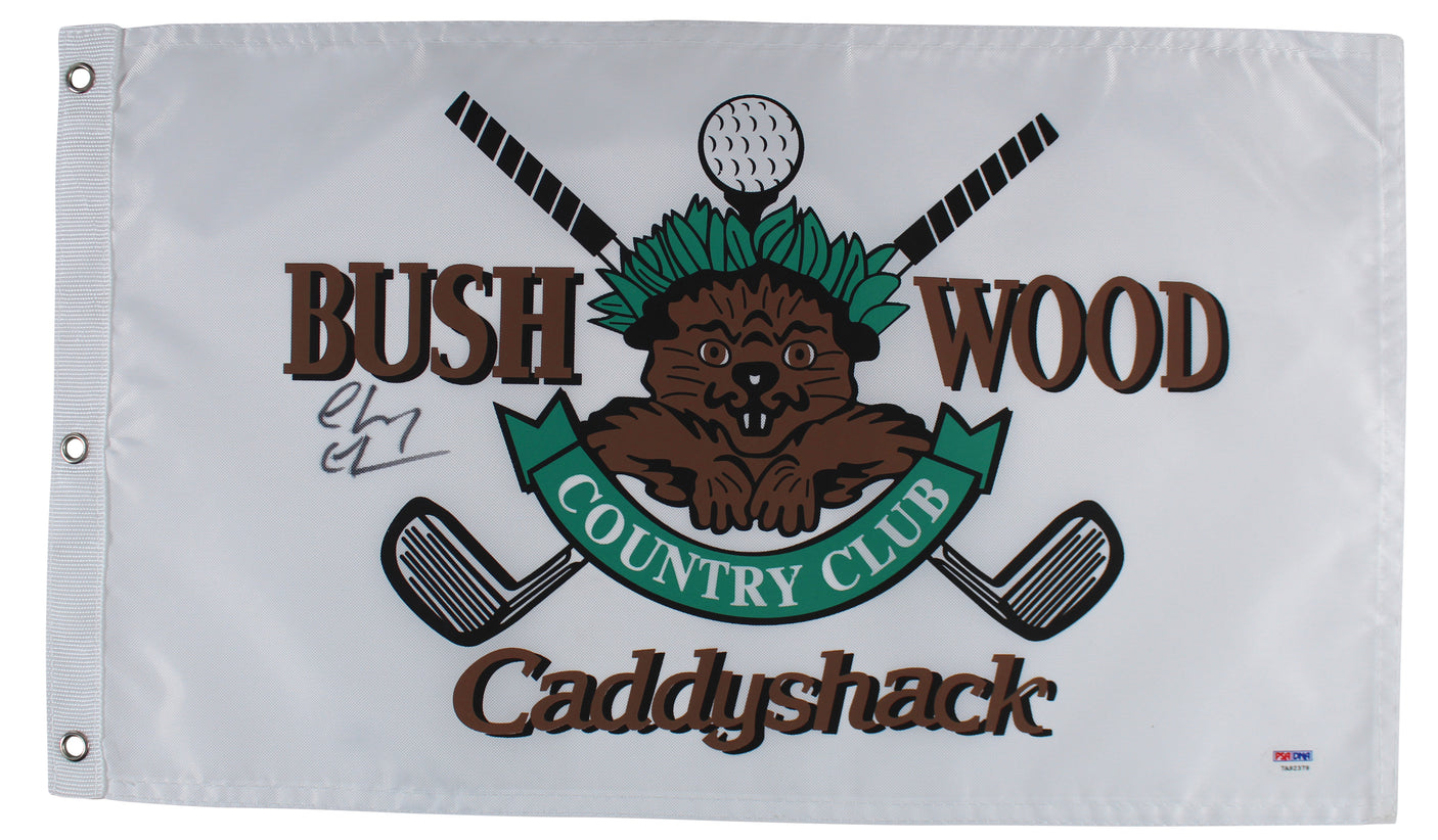 Chevy Chase Caddyshack Authentic Signed Bushwood Country Club Flag PSA #7A92379
