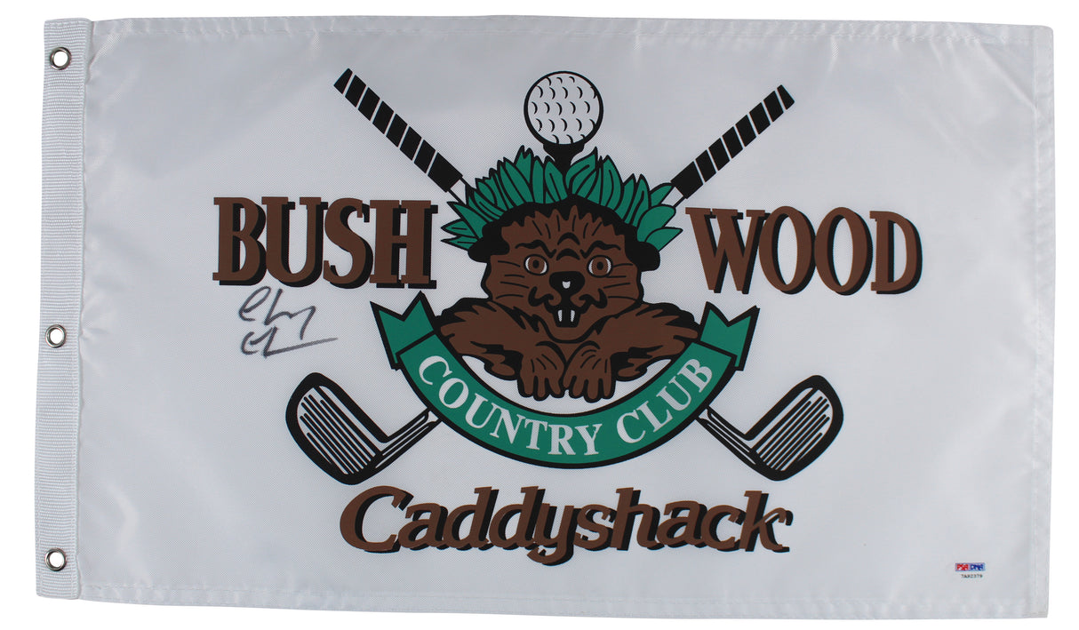 Chevy Chase Caddyshack Authentic Signed Bushwood Country Club Flag PSA #7A92379