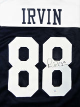 Michael Irvin Autographed White & Blue Pro Style Jersey - Beckett W *Black *R8