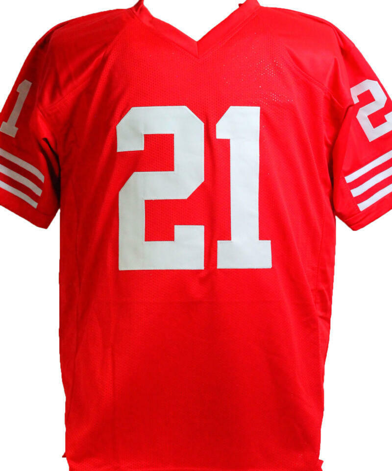 Frank Gore Autographed Red Pro Style Jersey -Beckett W Auth *Black