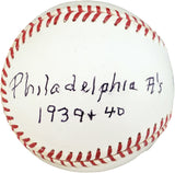 Bill Lillard Autographed Official MLB Baseball Philadelphia A's "Short Stop Philadelphia A's 1939 & 40" PSA/DNA #C63925