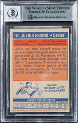 Julius Erving "HOF 93" Signed 1972 Topps #195 Rookie Card Auto 10! BAS Slabbed