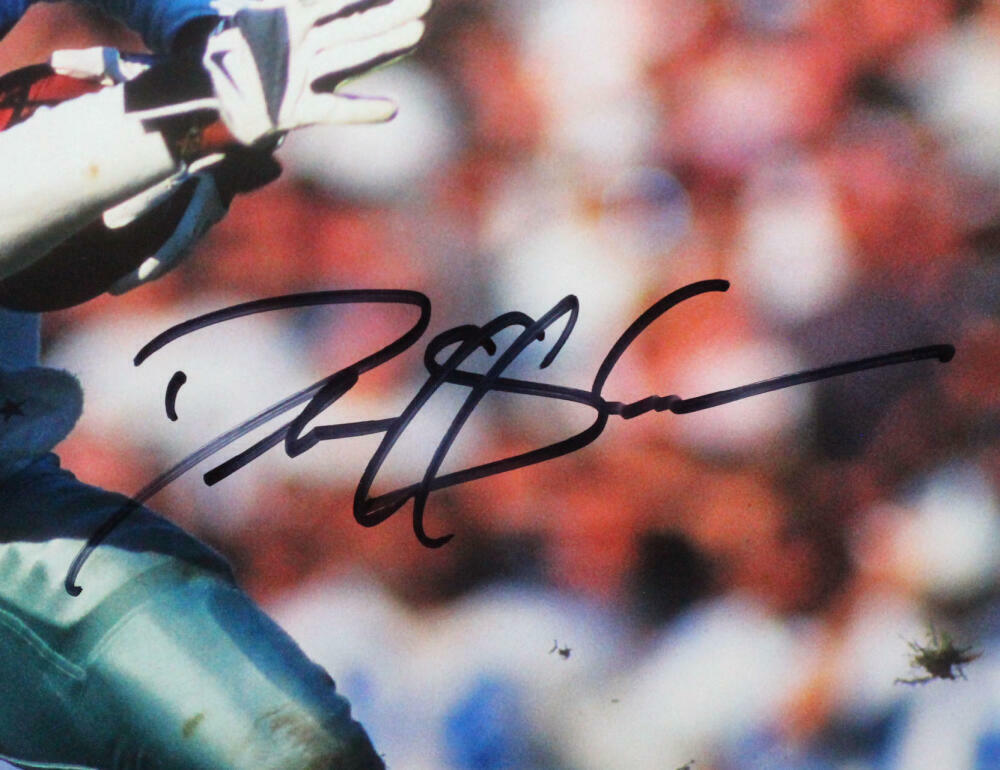 Deion Sanders Signed Dallas Cowboys 16x20 Vs Raiders HM Photo - Beckett W *Black